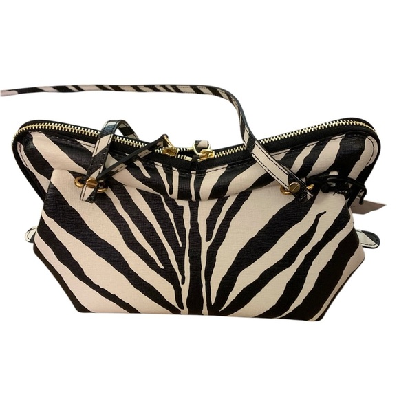 Mansur Gavriel black Mini M Frame Leather Crossbody Bag Zebra NWT - Picture 5 of 12